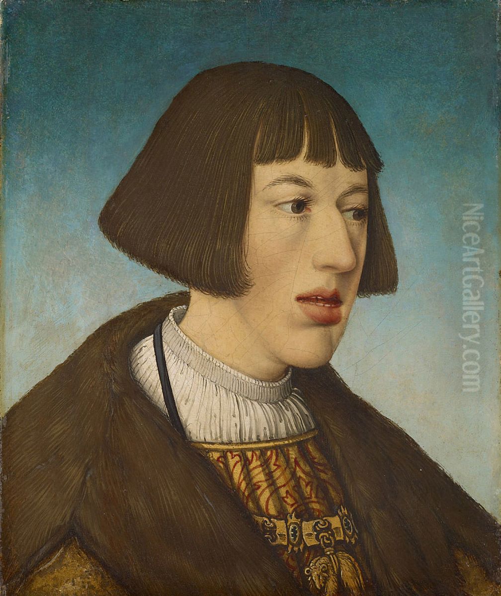 Portrait of Ferdinand de Habsburg (1503-1564) Oil Painting by Hans Maler Zu Schwaz