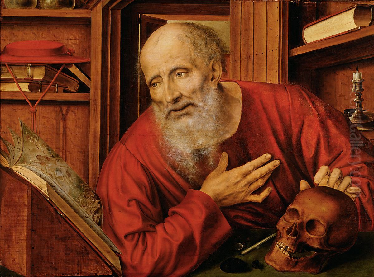 Saint Jerome in his cell Oil Painting by Quinten Metsys