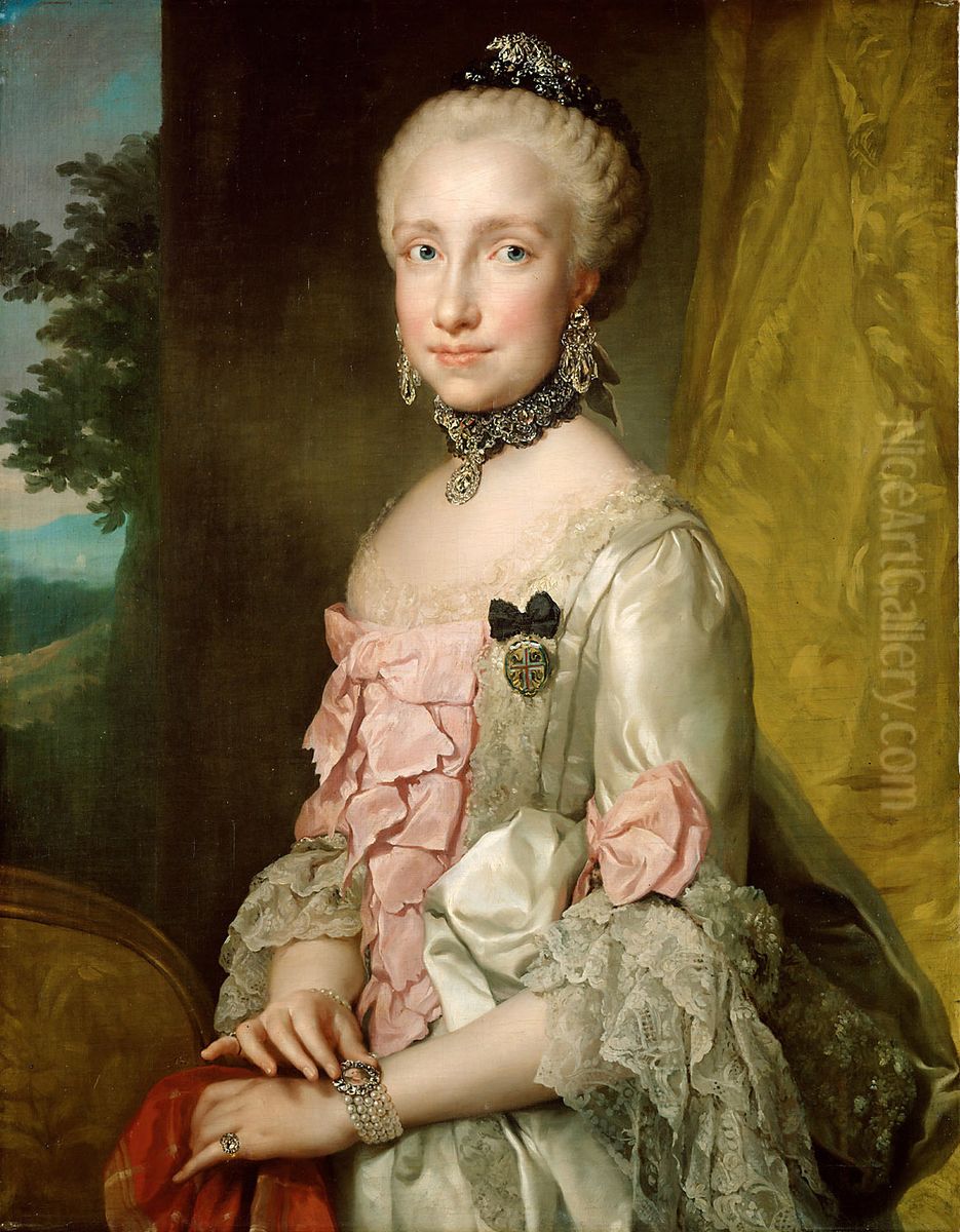 Infantin Maria Ludovica (1745-1792), Gemahlin von Leopold II. Oil Painting by Anton Raphael Mengs