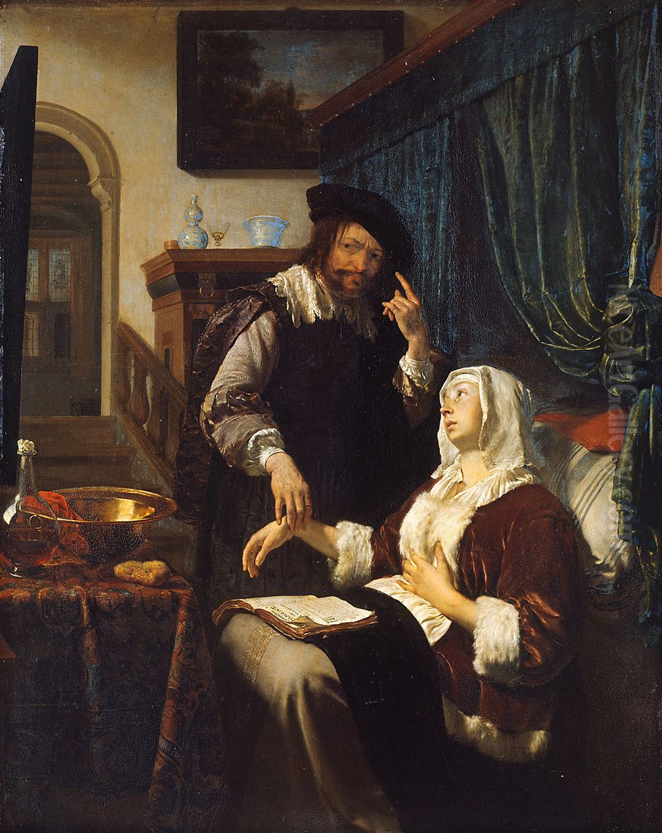 Besuch des Arztes (Die Liebeskranke) Oil Painting by Frans van Mieris