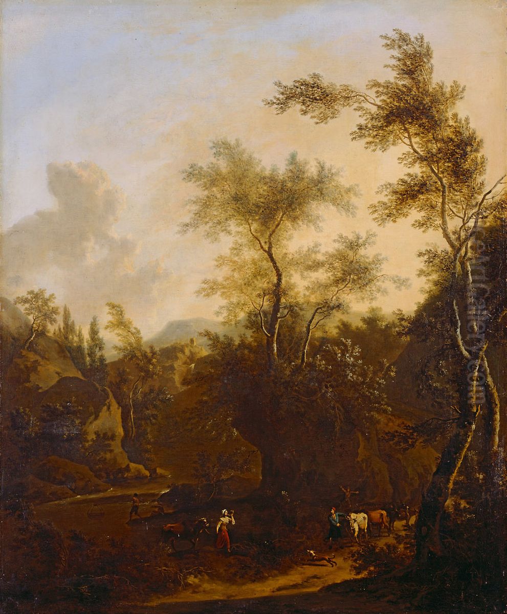 Landschaft mit Hirten und Herde Oil Painting by Frederik de Moucheron