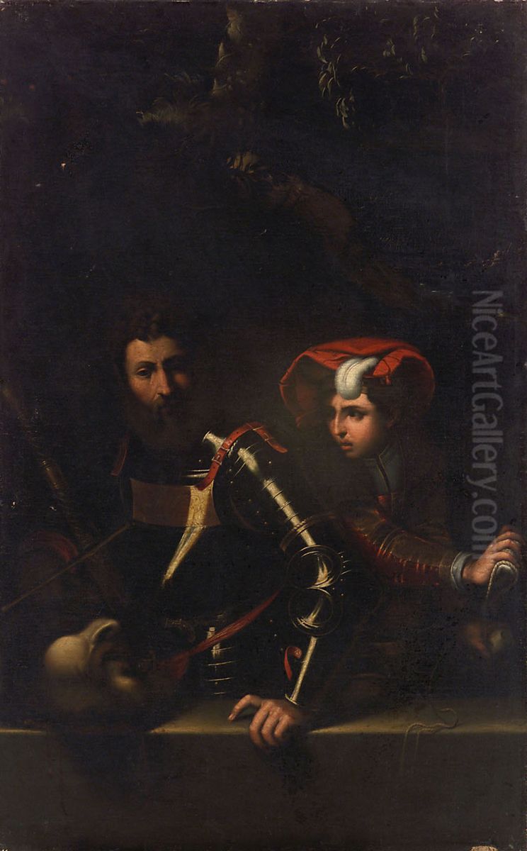 Saul and David with the head of Goliath Oil Painting by Pietro della Vecchia