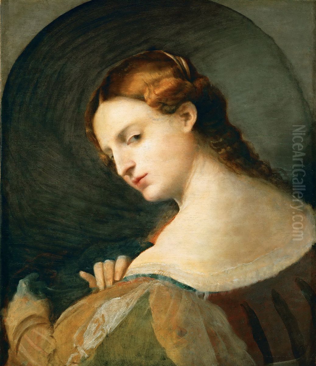 Bildnis einer jungen Frau im Profil Oil Painting by Palma Vecchio