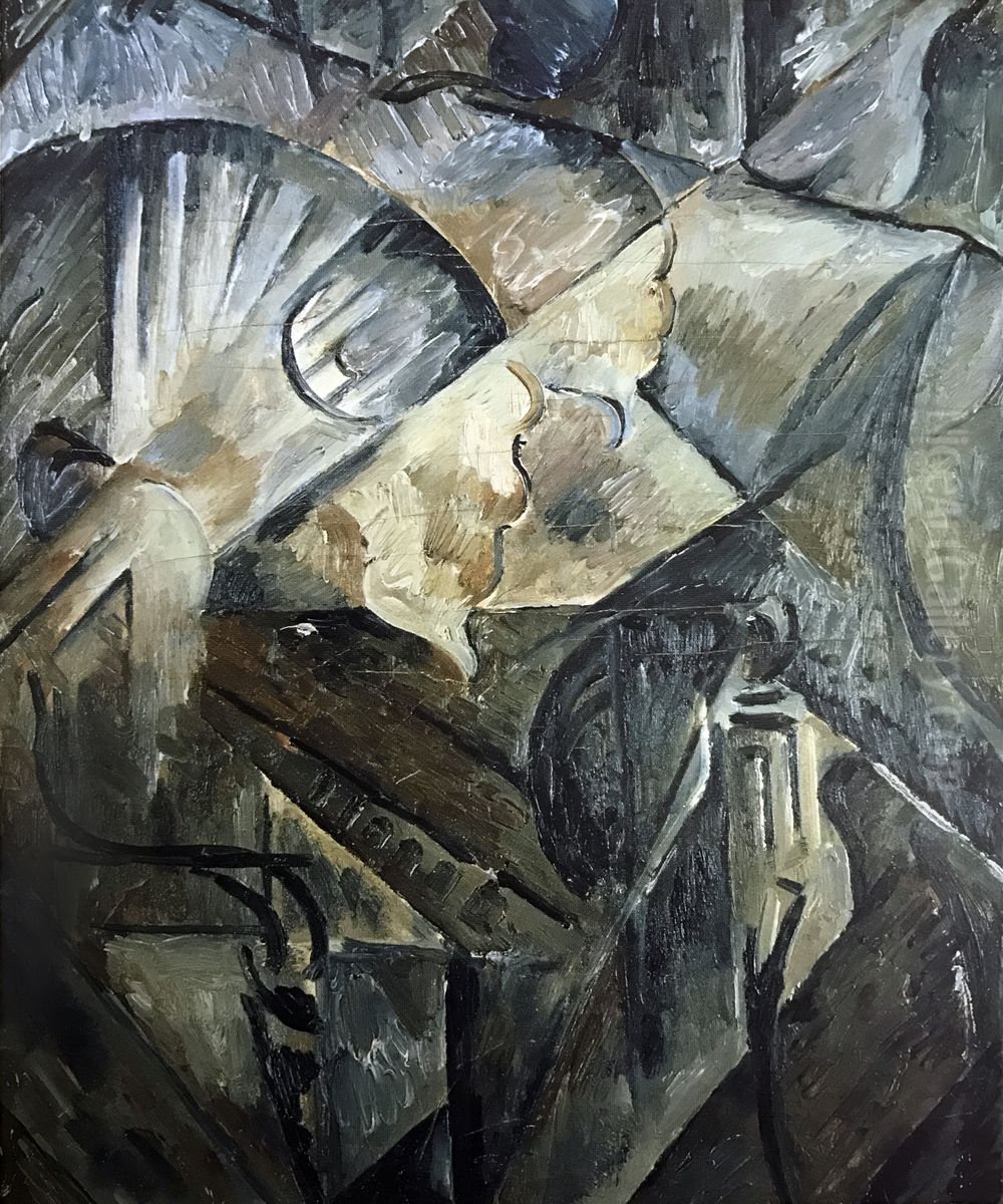 Embankment (Cityscape) Oil Painting by Olga Rozanova