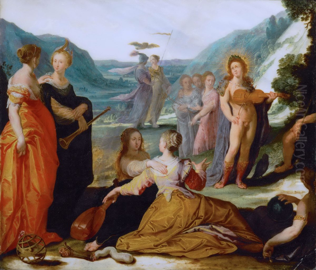 Apollo und die Musen Oil Painting by Bartholomeus Spranger