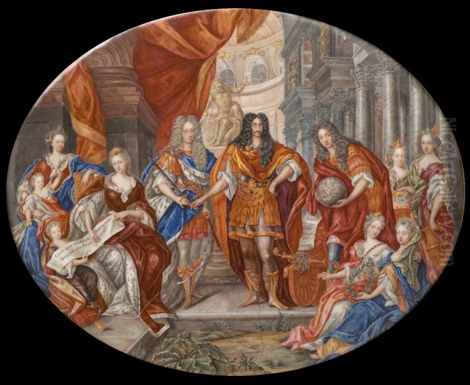 Leopold I. im Kreis der Familie Oil Painting by Charles Boit