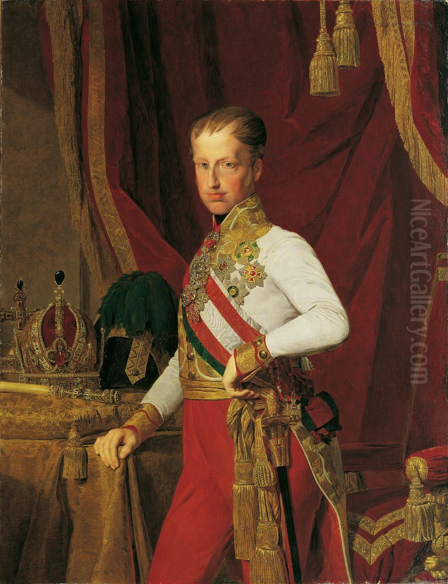 Emperor Ferdinand I of Austria Oil Painting by Ferdinand Georg Waldmuller