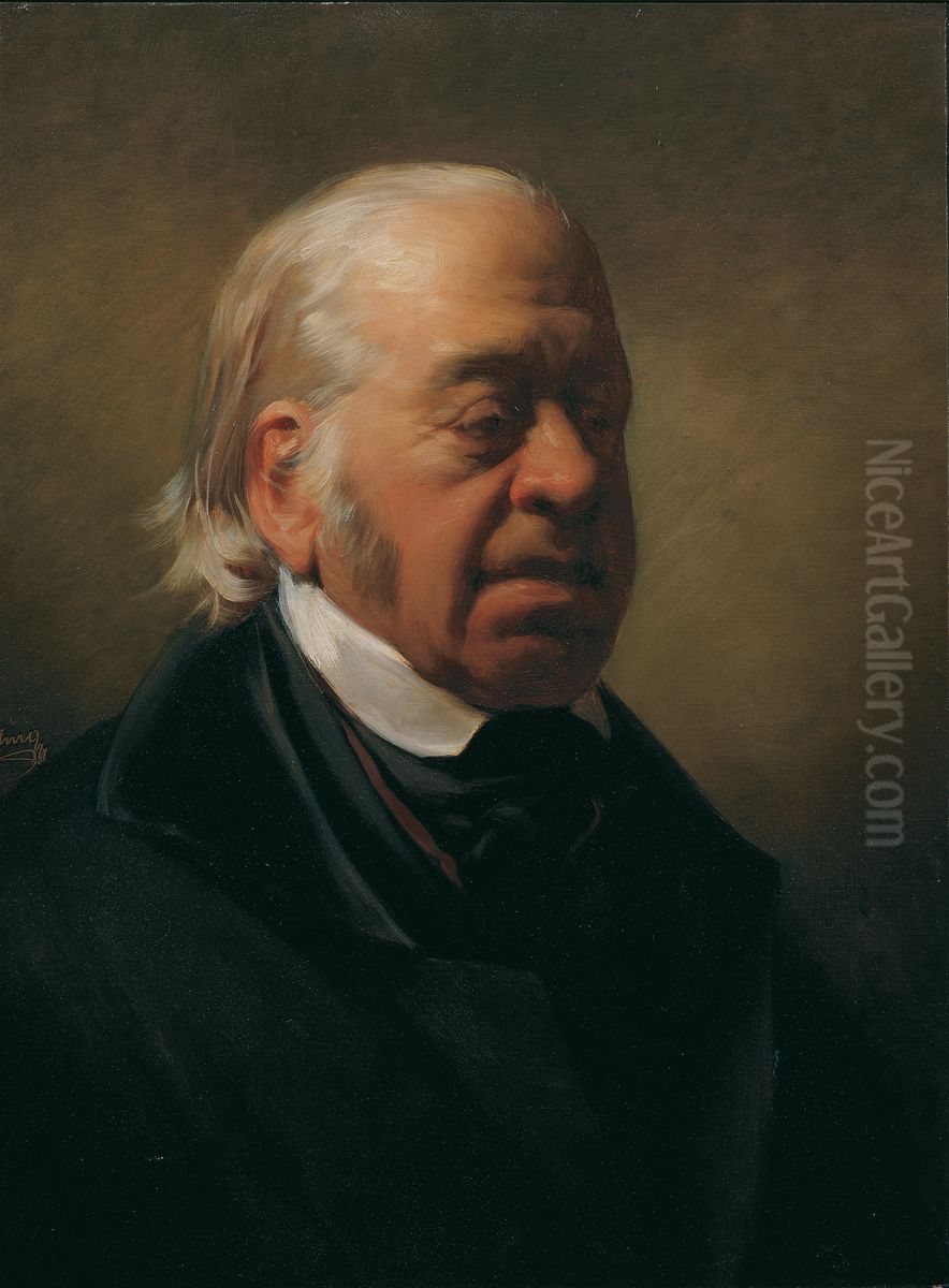 Der Maler Johann Nepomuk Schodlberger Oil Painting by Friedrich von Amerling