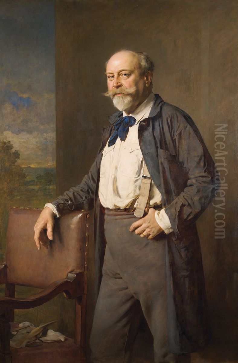 Der Bildhauer Rudolf Weyr Oil Painting by Baron Heinrich von Angeli