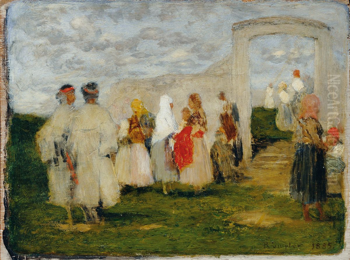 Kirchgang in Lundenburg Oil Painting by Franz Rumpler