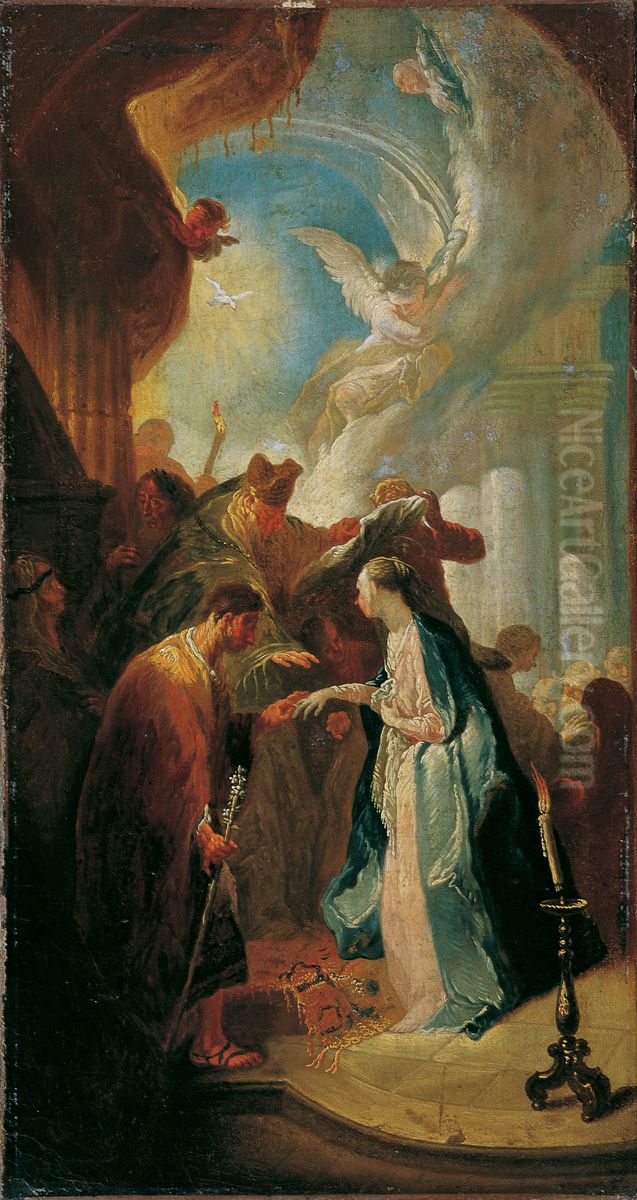 Die Vermahlung Mariens Oil Painting by Franz Anton Maulbertsch