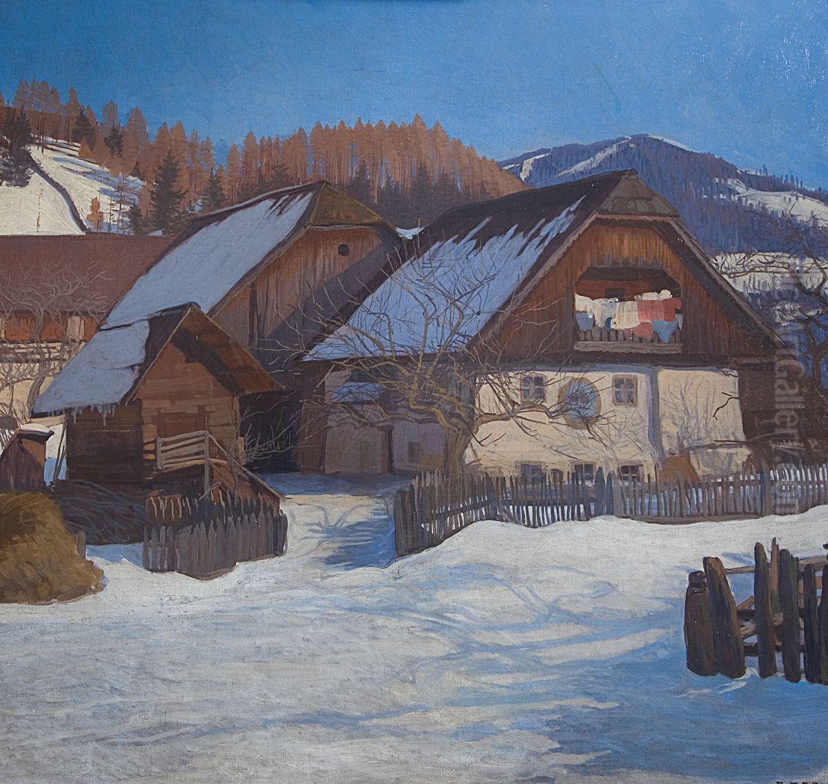 Bauernhaus Oil Painting by Friedrich Beck