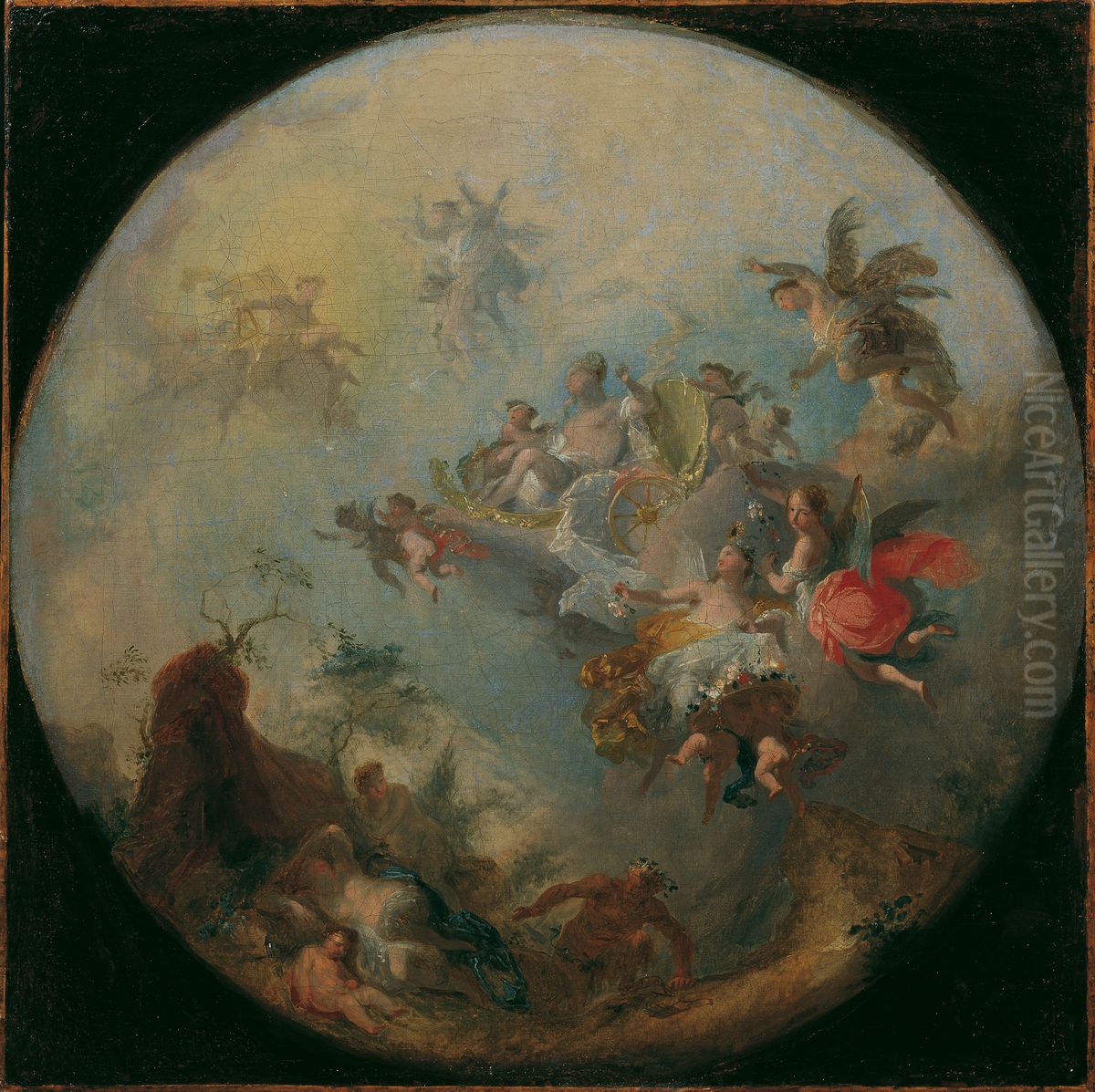 Jupiter und Antiope' Oil Painting by Franz Anton Maulbertsch