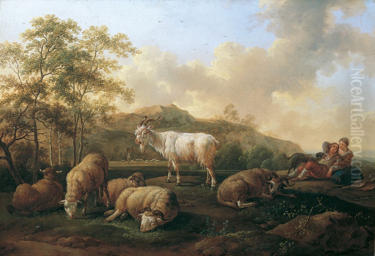 Landschaft mit weidendem Vieh Oil Painting by Joseph Roos