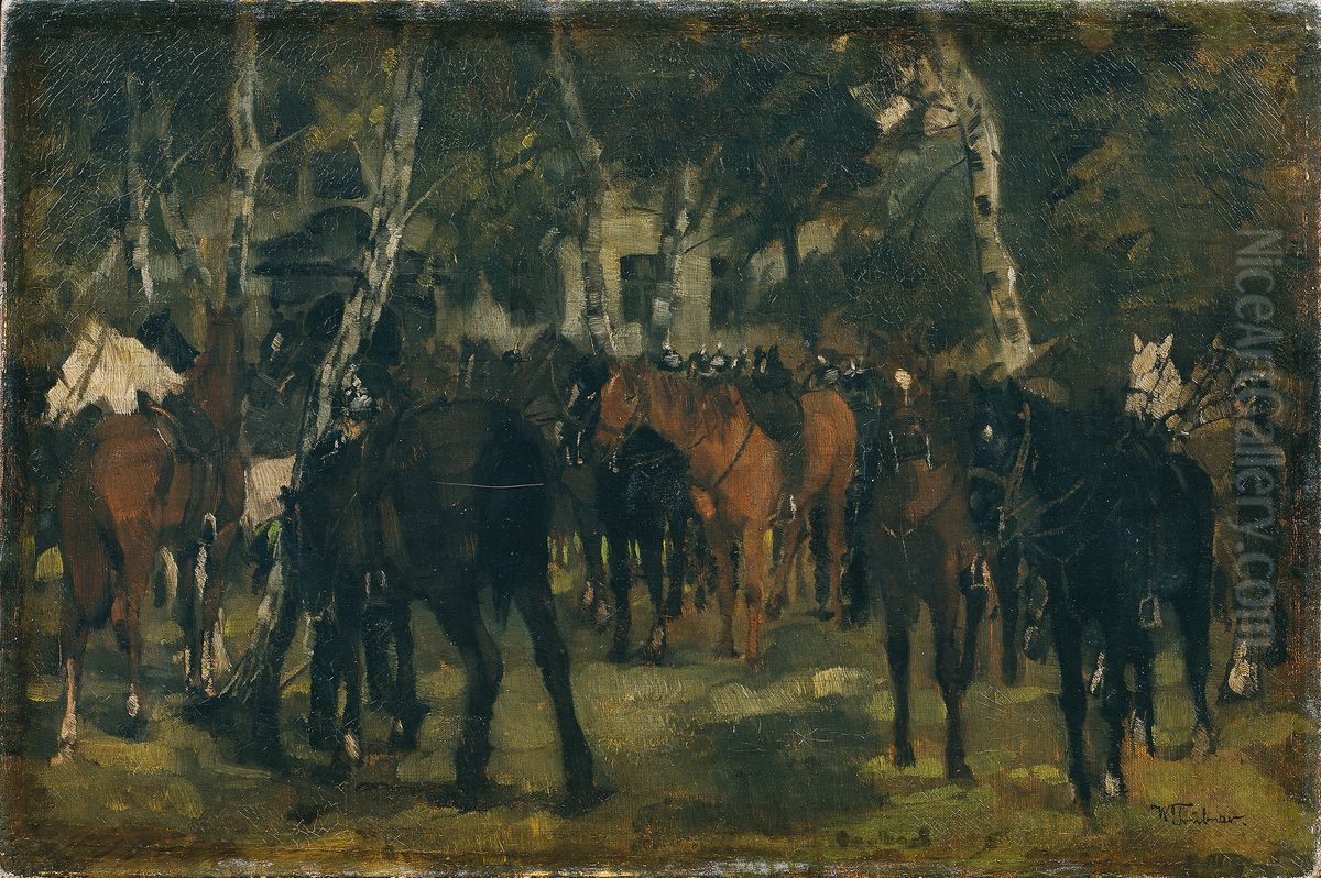 Abgesessene Kurassiere Oil Painting by Wilhelm Heinrich Trutbner