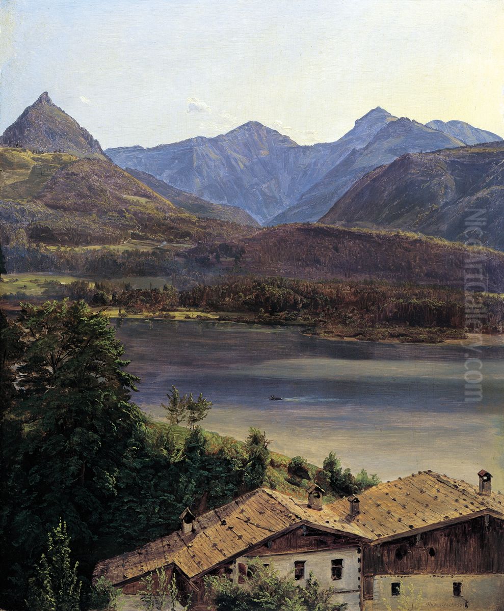 Der Wolfgangsee Oil Painting by Ferdinand Georg Waldmuller