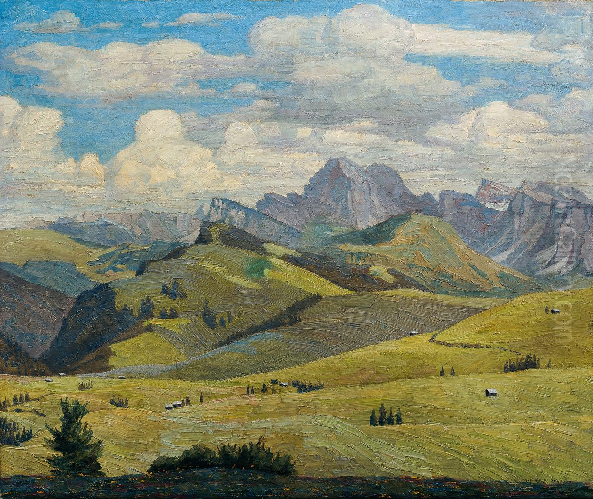 Seiser Alm (Sudtirol) Oil Painting by Max Kahrer