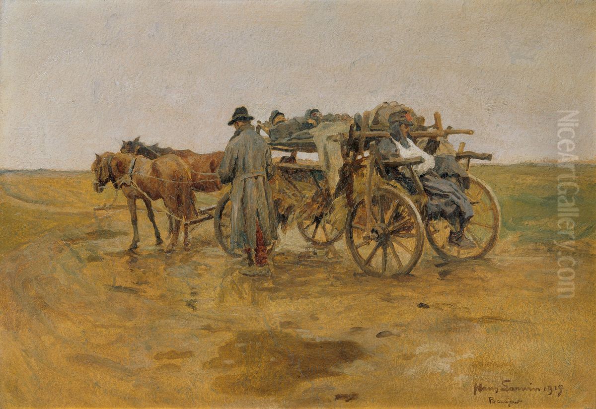 Verwundetentransport Oil Painting by Hans Larwin