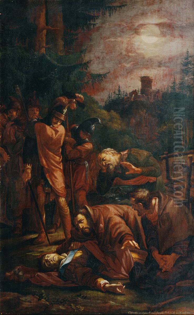 Der Tod des Pfalzgrafen Otto von Bayern Oil Painting by Joseph von Fuhrich