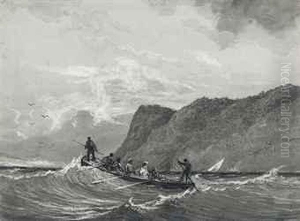 Whaler In The Second Bocas Oil Painting by Michel Jean Cazabon