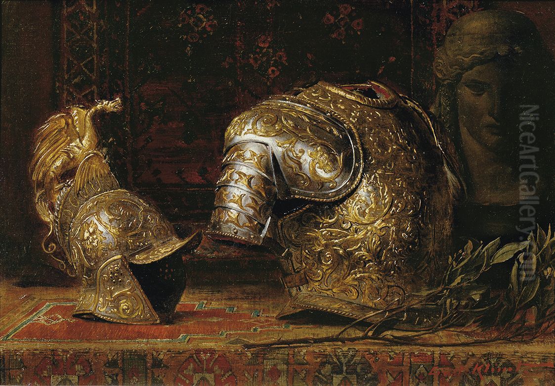 Still Life with Armor Oil Painting by Ernst Klimt