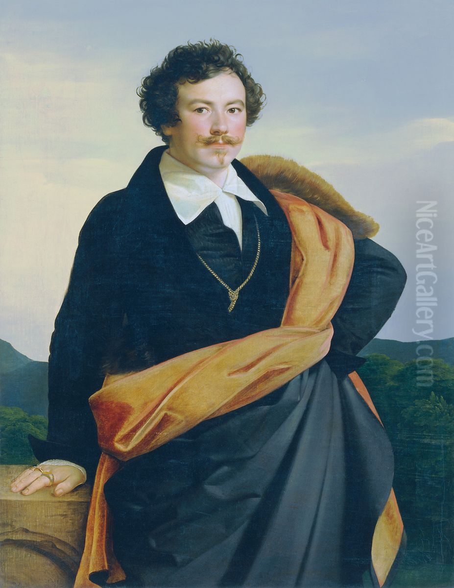 Selbstbildnis Oil Painting by Carl Peter Goebel