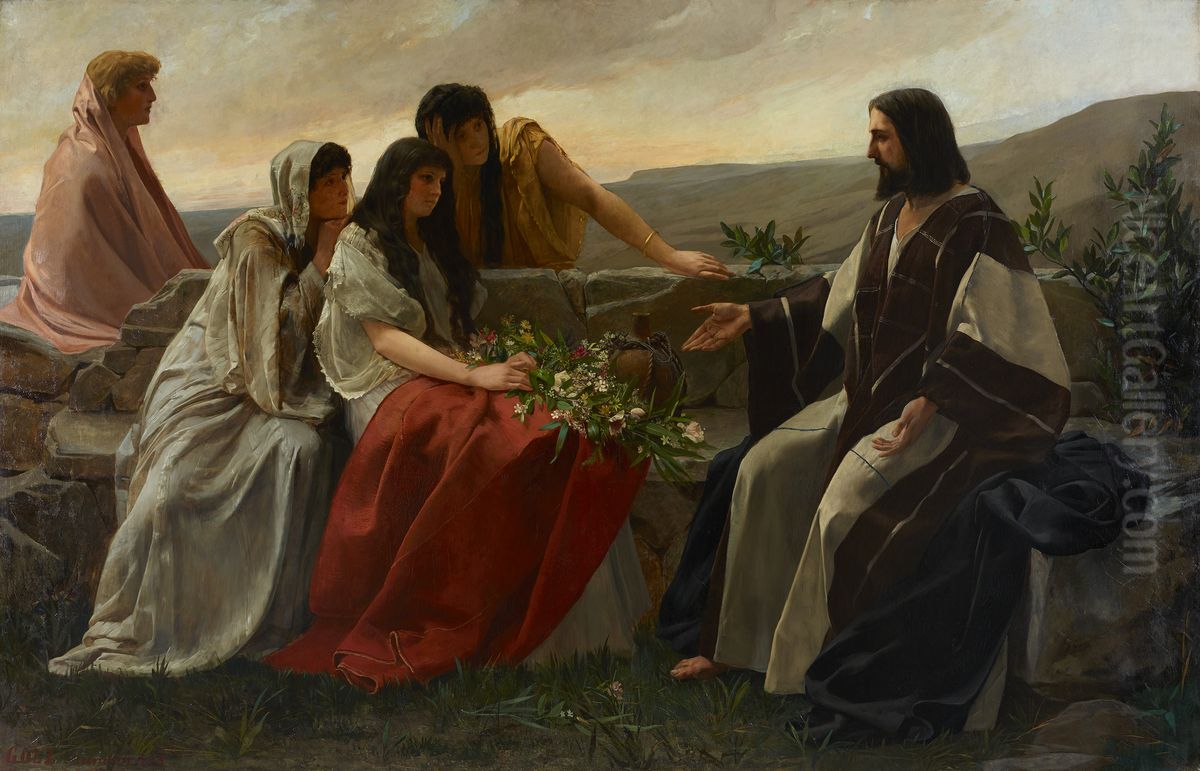 Christus und die Frauen Oil Painting by Alexander Demetrius Goltz