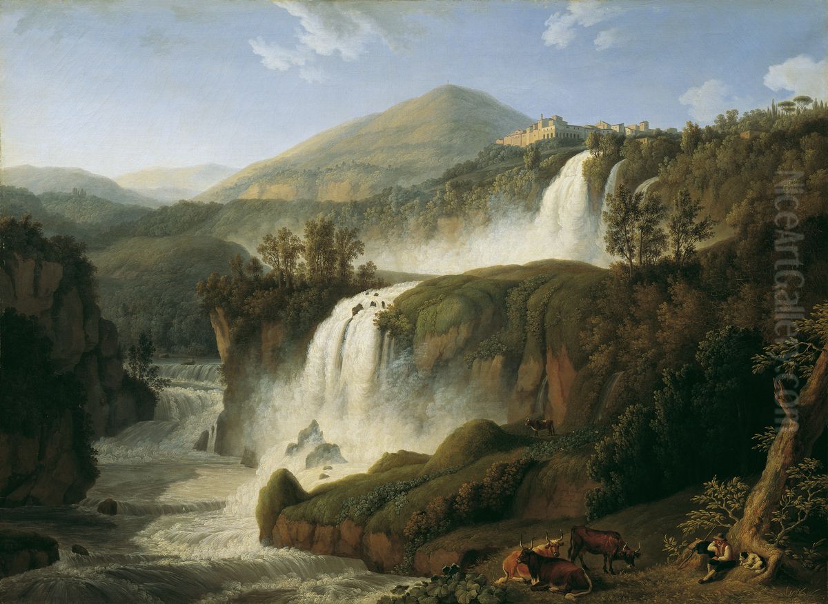 Der grosse Wasserfall von Tivoli bei Rom Oil Painting by Jacob Philipp Hackert