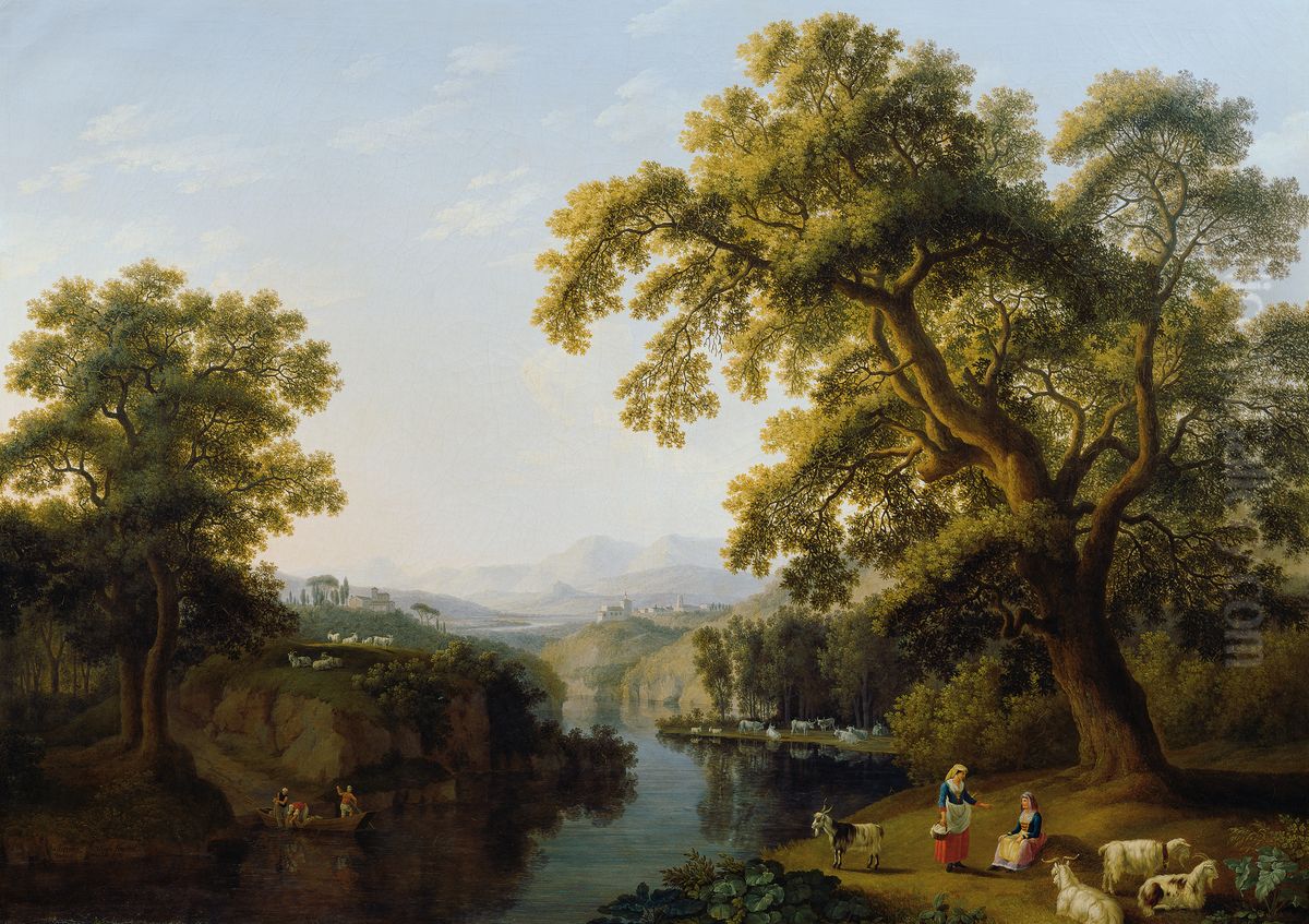 Flusstal von Isernia bei Neapel Oil Painting by Jacob Philipp Hackert