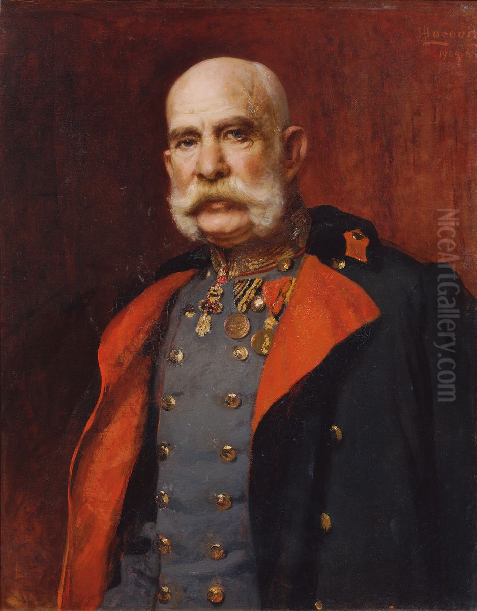 Emperor Franz Joseph of Austria-Hungary Oil Painting by Leopold Horovitz