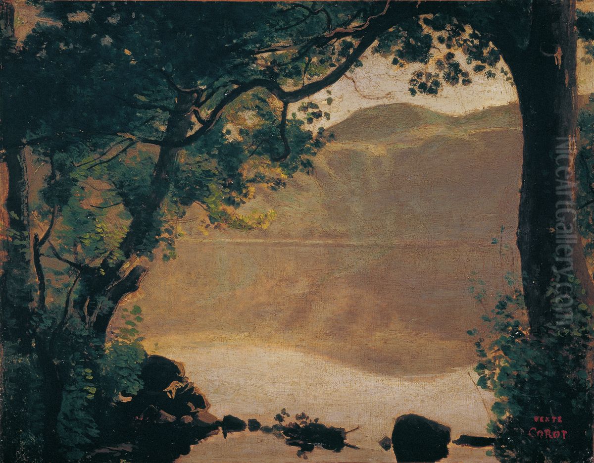 Der Nemisee Oil Painting by Jean-Baptiste Camille Corot