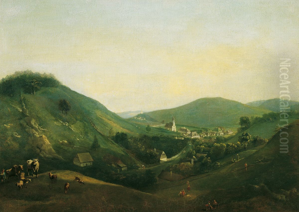 Landschaft bei Kalksburg Oil Painting by Johann Christian Brand