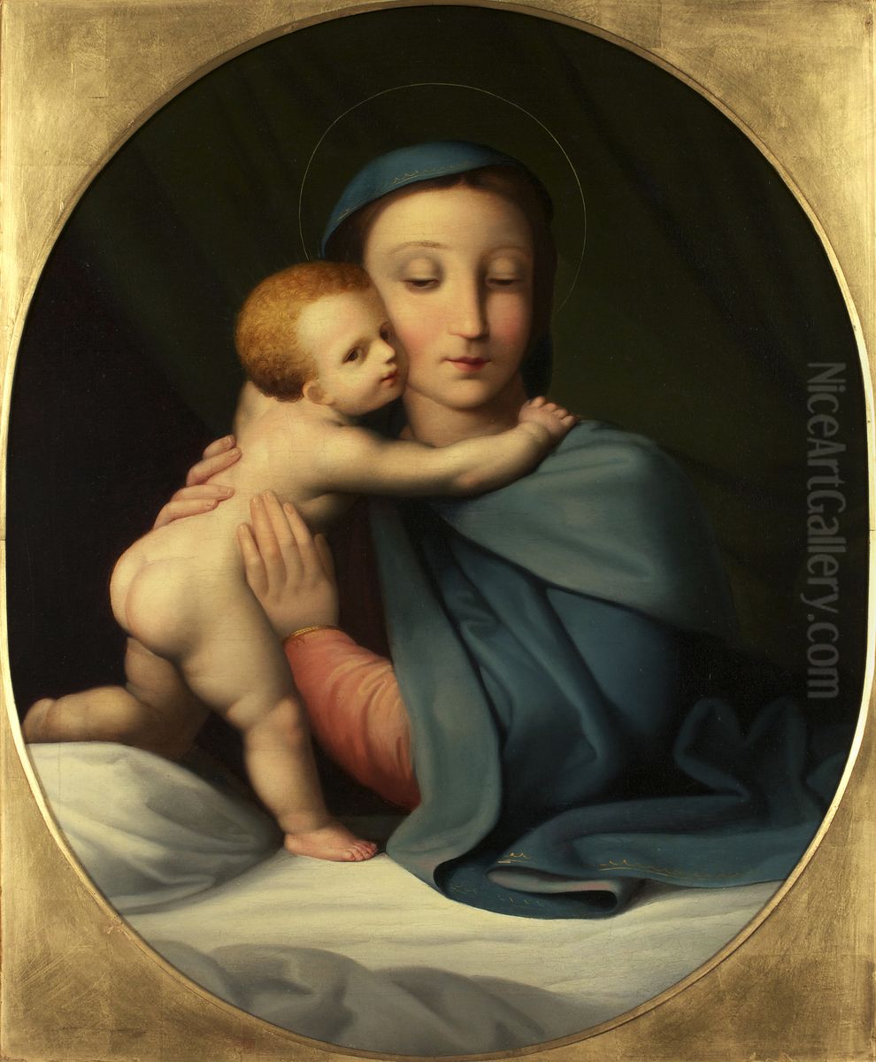 Madonna mit Kind Oil Painting by Johann Scheffer von Leonhardshoff