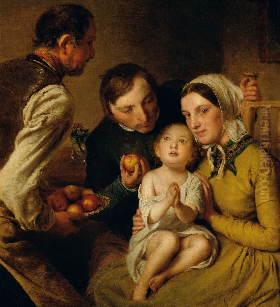 Das Bittenlernen (Familie Reiter) Oil Painting by Johann Baptist Reiter