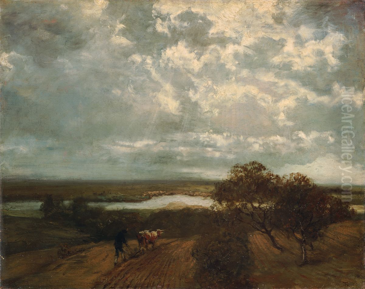 Landscape of the river Main Oil Painting by Hans Thoma