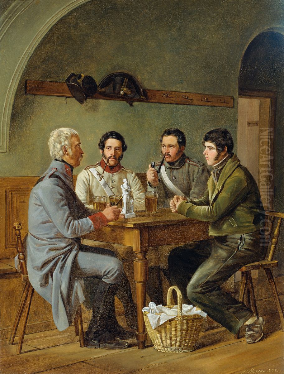 Osterreichische Veteranen Oil Painting by Nikolaus Moreau
