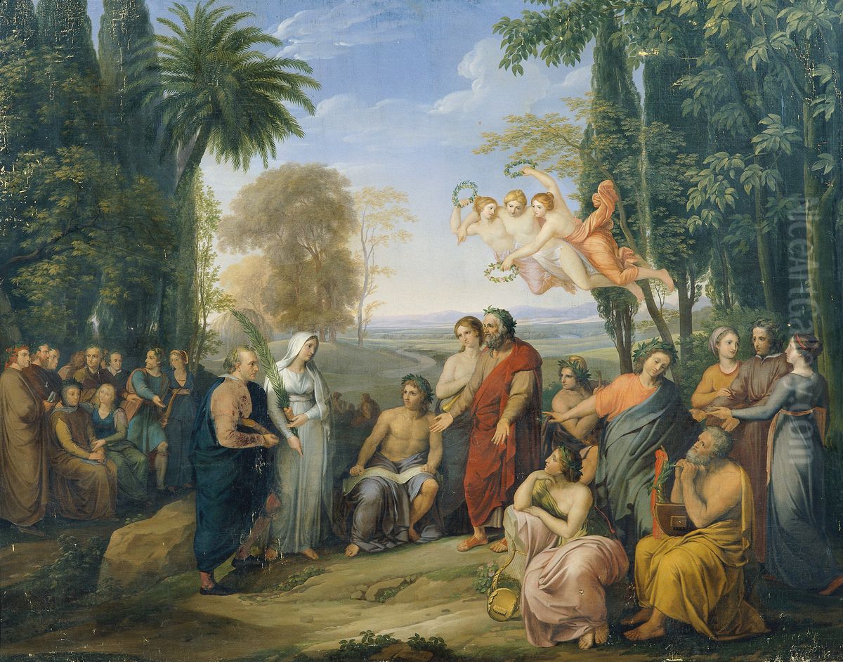 Klopstock unter den Dichtern im Elysium Oil Painting by Josef Abel