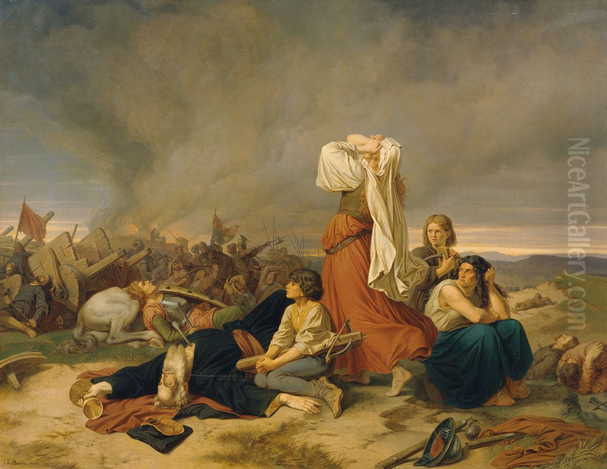 Die Schlacht bei Lipan 1434 Oil Painting by Christian Ruben