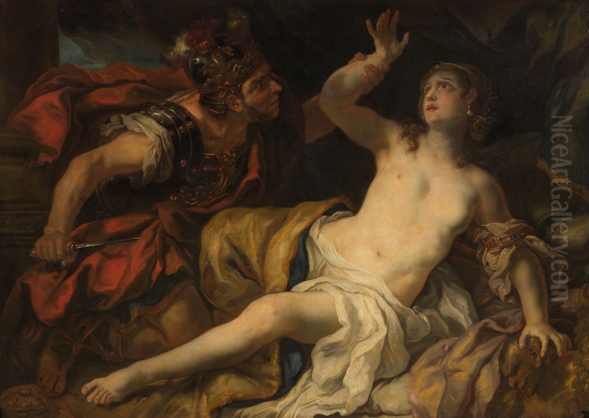 Tarquinius und Lucretia Oil Painting by Johann Michael Rottmayr