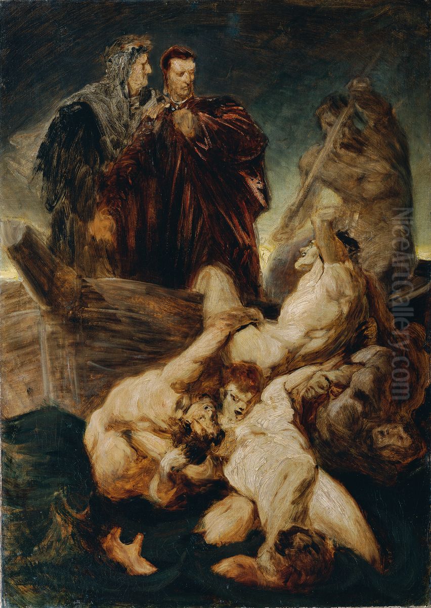 Dante und Vergil im Inferno Oil Painting by Hans Makart