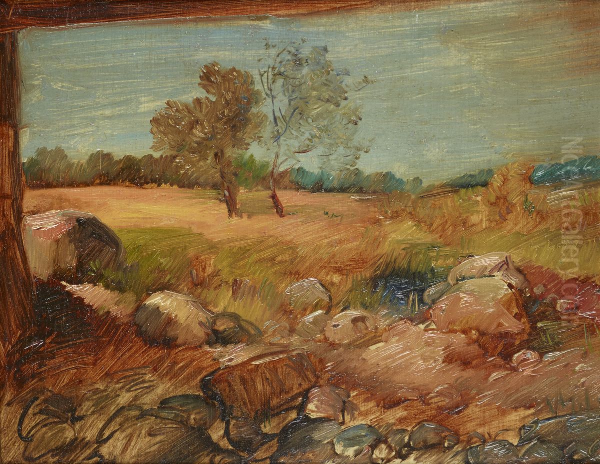 Blick aus einer Scheune Oil Painting by Wilhelm Busch