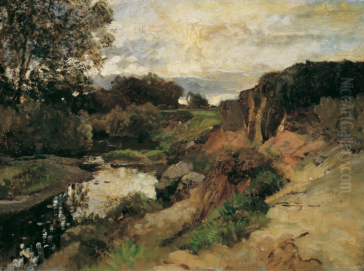 Am Tullnbach bei Plankenberg Oil Painting by Emil Jakob Schindler