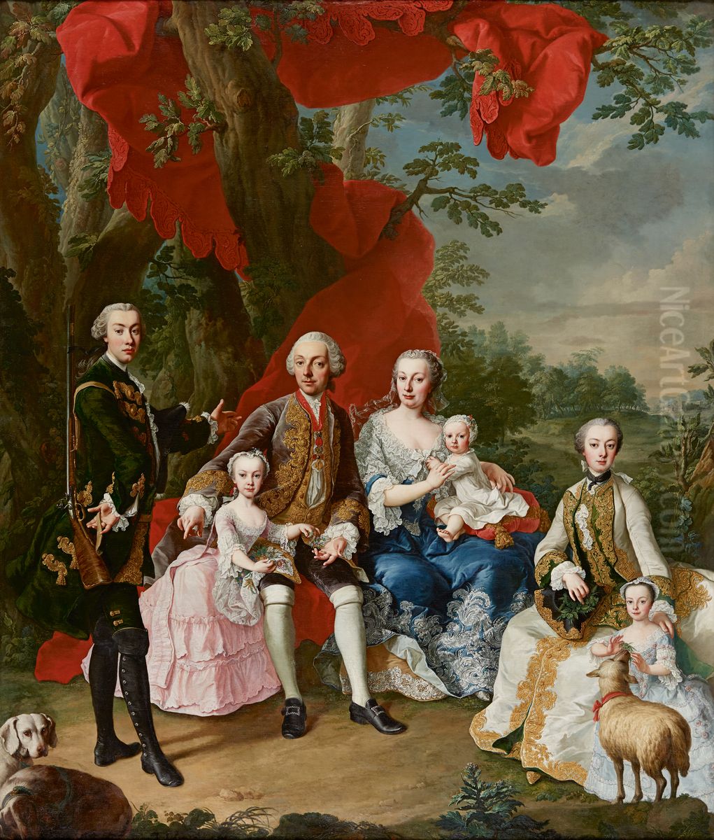 The Family of Count Nikolaus Palffy of Erdod Oil Painting by Martin Van Meytens