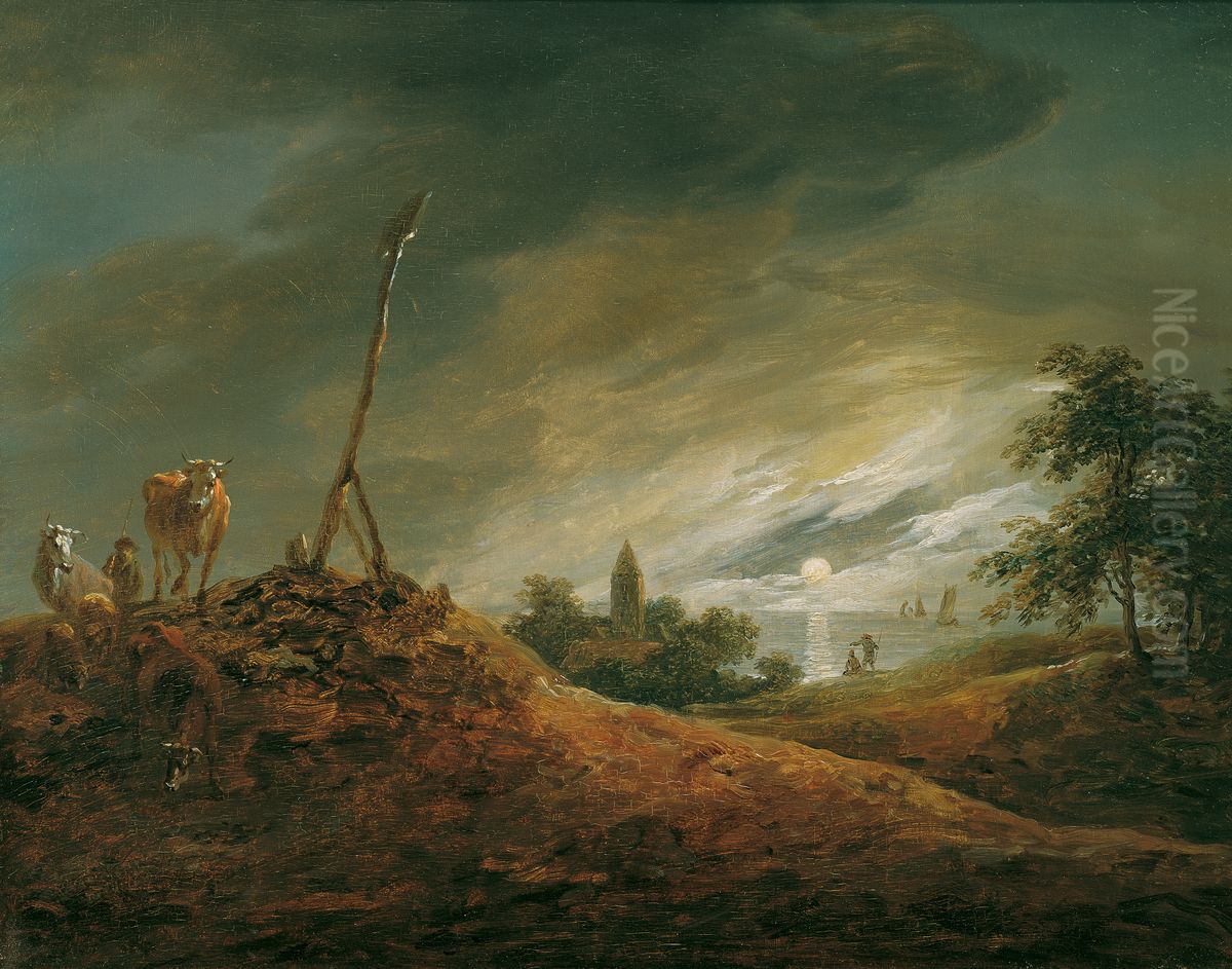 Evening landscape Oil Painting by Johann Christian Brand