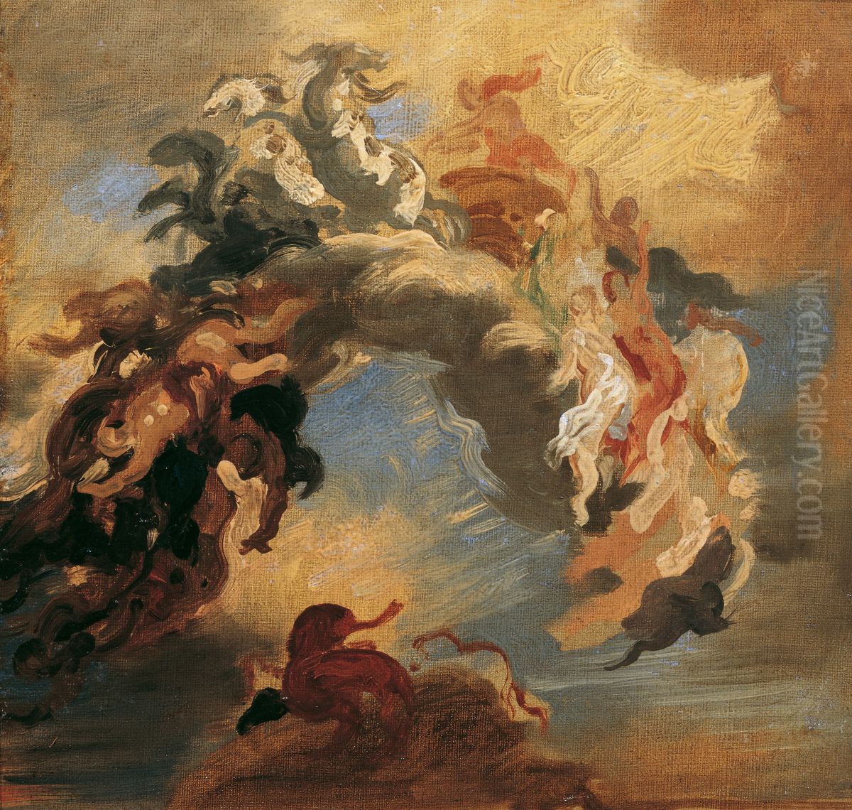 Der Sieg des Lichtes uber die Finsternis Oil Painting by Hans (Johann von Strasiripka) Canon