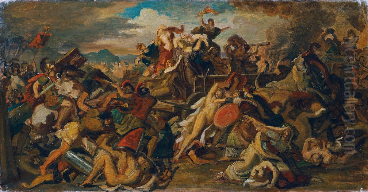 Die Cimbernschlacht Oil Painting by Carl Rahl