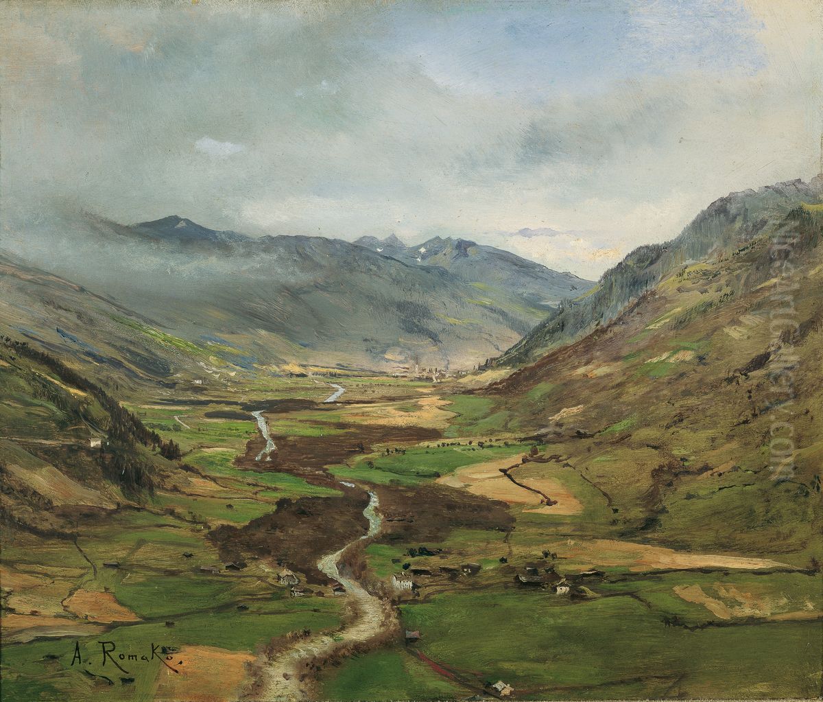 Das Gasteinertal II Oil Painting by Anton Romako