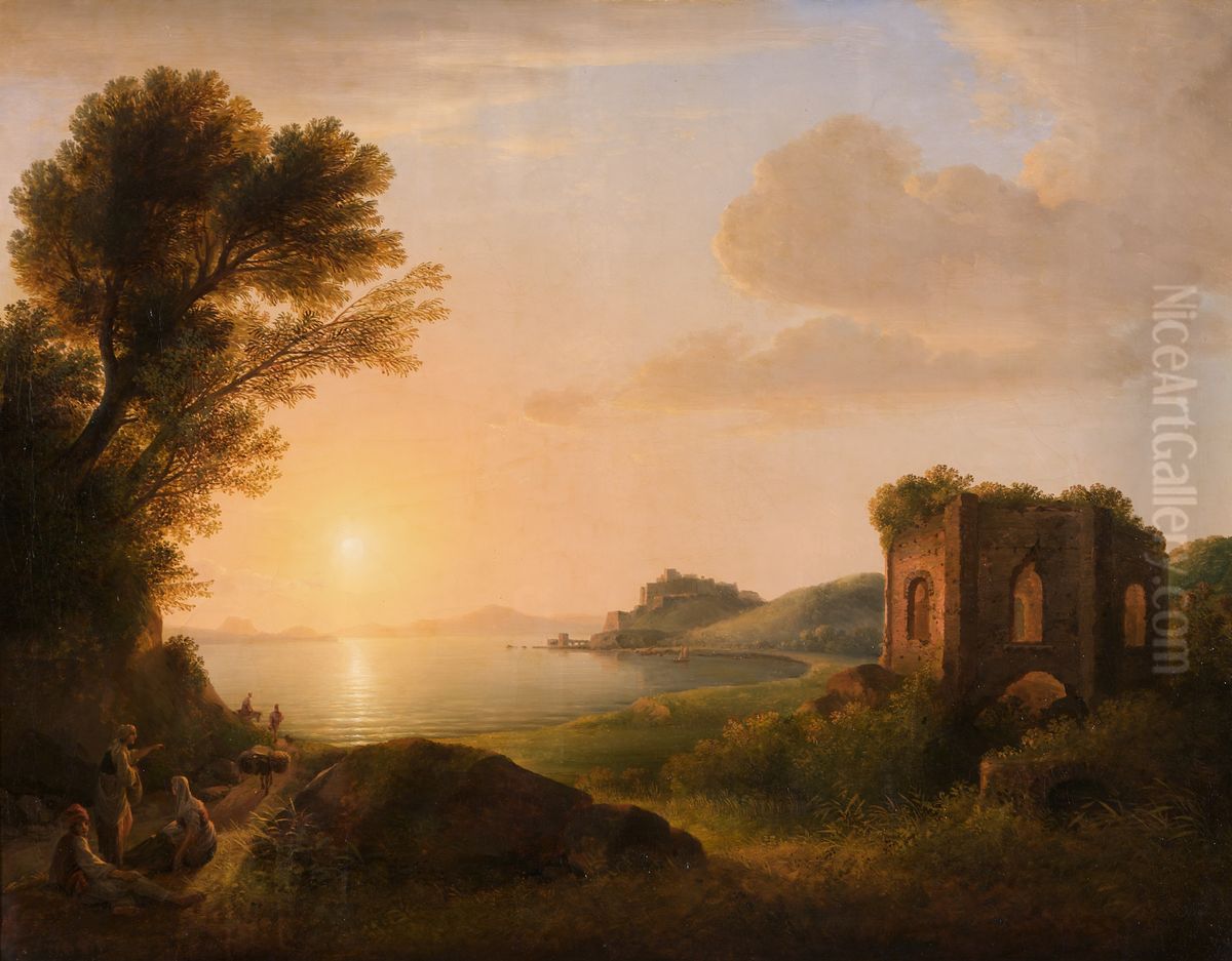 Sonnenuntergang auf Capri Oil Painting by Lorenz Adolf Schonberger