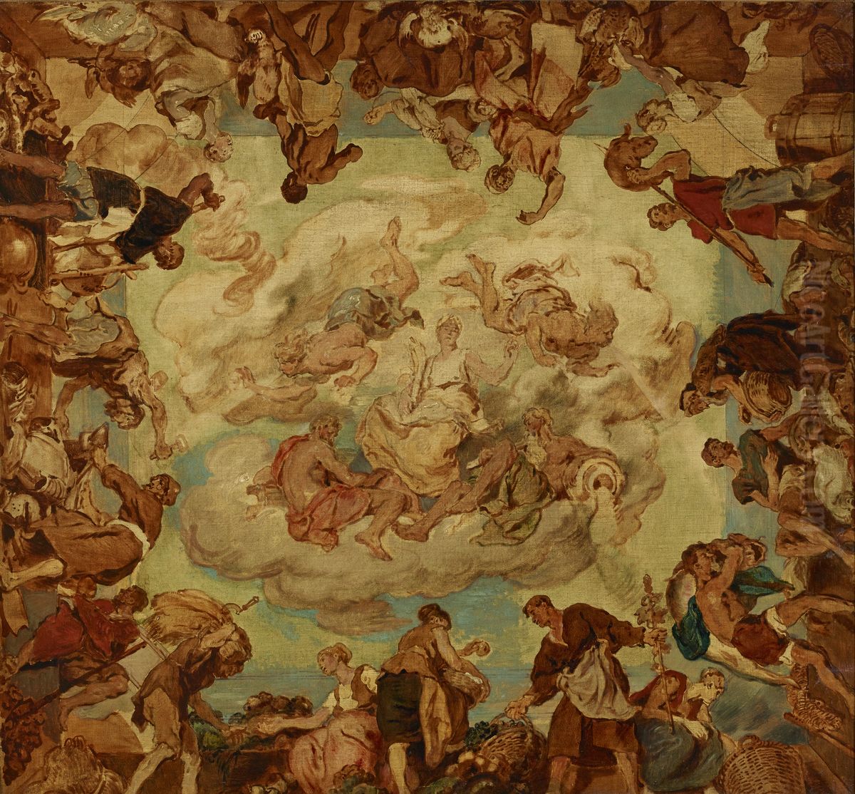 Die Fruchtbarkeit, umgeben von den vier Elementen Oil Painting by Hans (Johann von Strasiripka) Canon