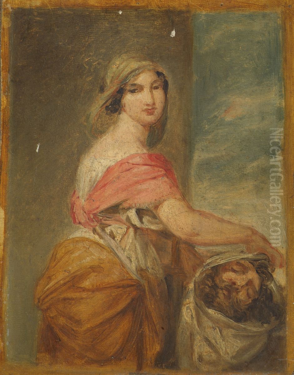 Judith mit dem Haupt des Holofernes Oil Painting by Joseph Hasslwander